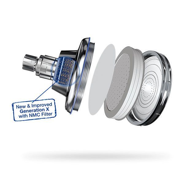Blu Ionic Wall-Mounted Shower Head and Filter