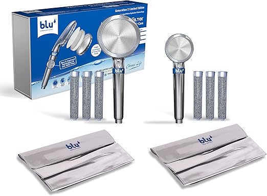 Blu Ionic Shower Filter Deluxe Combo Pack