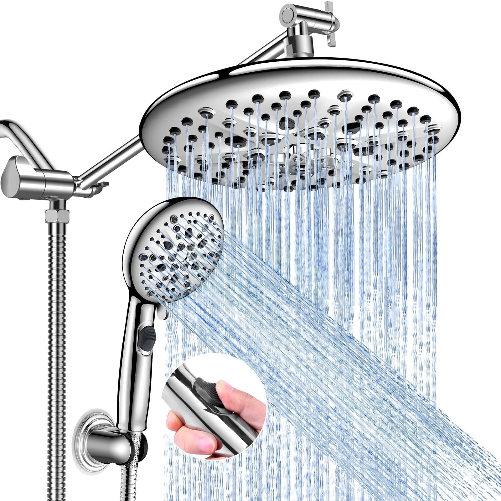 Felso 10" Rain Shower and Handheld Combo – 16 Settings