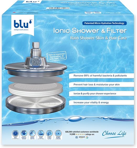 Blu Ionic Rain Shower Head and Filter