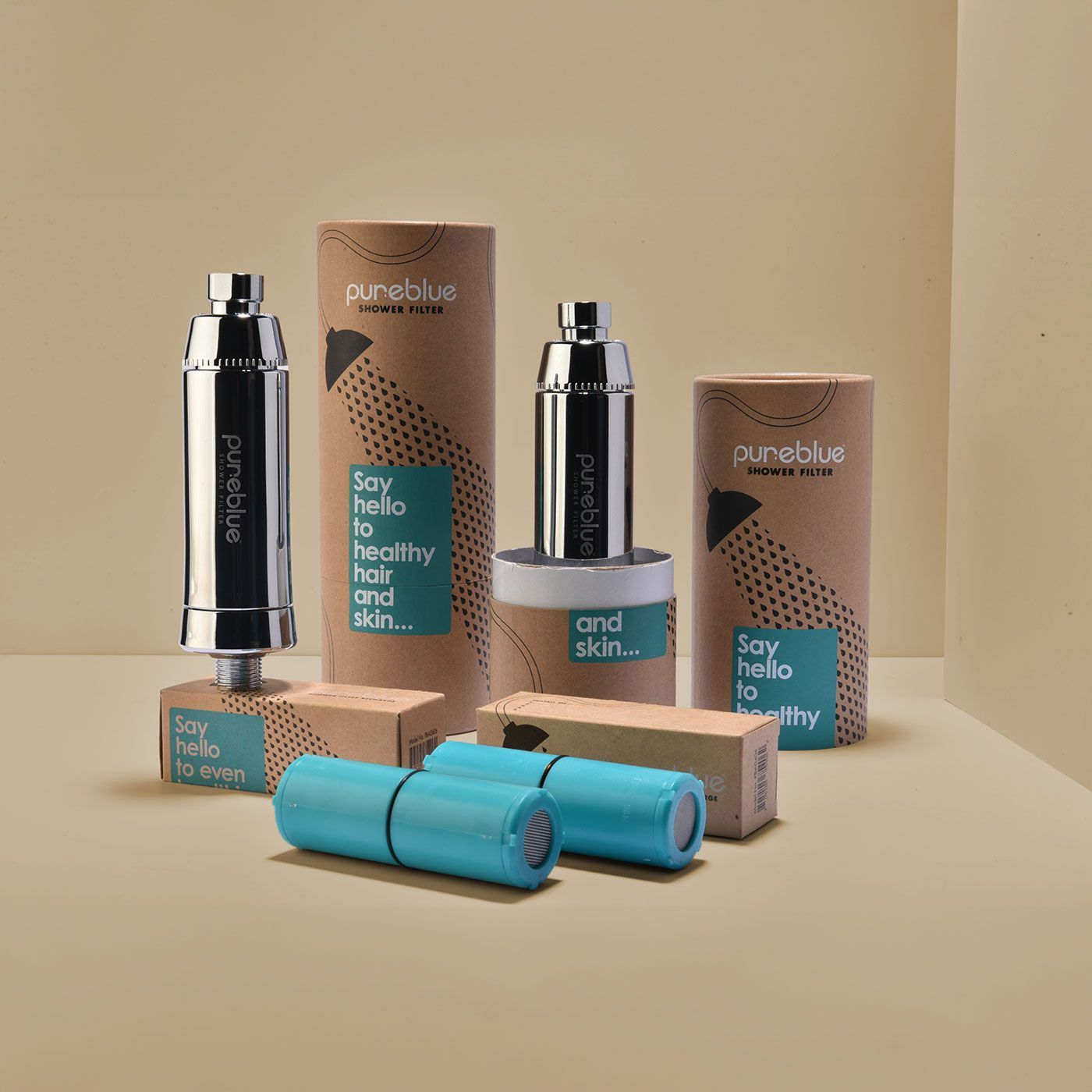 Pure Blu Family Pack – 2 Shower Filters and 2 Recharge Cartridges