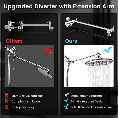 Felso 10" Rain Shower and Handheld Combo – 16 Settings