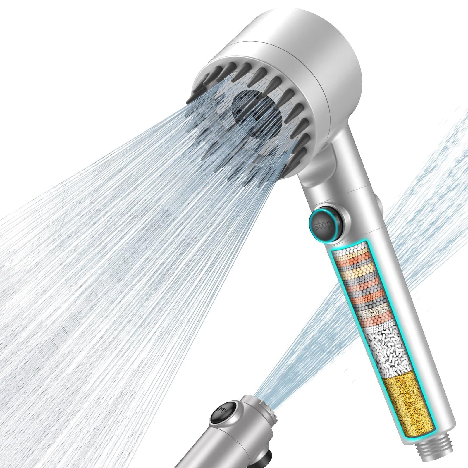 Felso 15-Stage Hard Water Shower Filter with Handheld Head